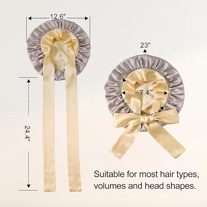 ZIMASILK 100% Mulberry Silk Bonnet for Sleeping Women Double Layer Hair Wrap with Silk Tie Band,1 Pack
