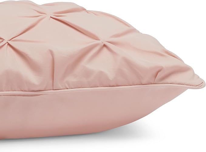 Amazon Basics Soft Twin Size Comforter Sets, All-Season Down-Alternative 2 Piece Bedding Set, Pinch Pleat Design, Twin/TwinXL Size, Blush