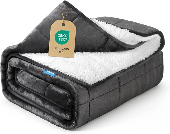 Weighted Blanket 30 lbs, 104x88 inches - Thick, Warm Heavy Blanket for Couple, Fluffy Sherpa Fleece for Bed, Soft, Fuzzy King Size