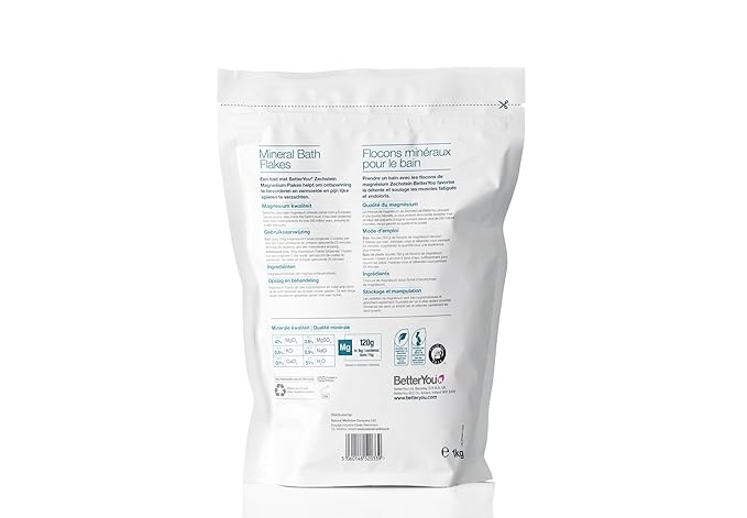BetterYou Magnesium Mineral Bath Flakes - Mineral Bath Salts with Magnesium Chloride - Foot Bath or Body Bath Soak - Safe On Sensitive Skin - 2.3 lb (Pack of 2)