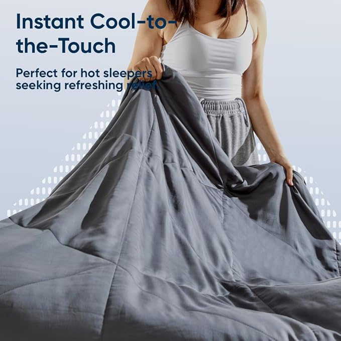 Vesta Washable Silk Lightweight Comforter, Cooling Blanket for Hot Sleepers, 100% Long Staple Mulberry Silk, Moisture & Thermal Control for Summer Use (Pine Grey, Full/Queen 90'' X 90'')