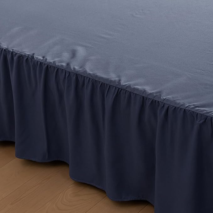 Bed Skirt King Size Ruffled Bed Skirts with Split Corners,12 Inch Drop Dust Ruffle Bed Skirt with Platform,Blue
