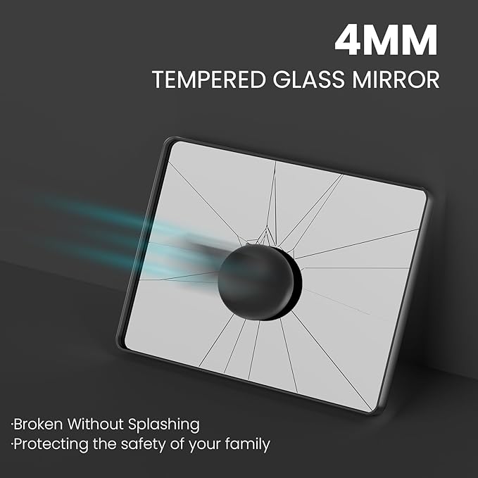 Brushed Nickel Bathroom Mirror 60x28 Inch, Brushed Silver Metal Frame Mirror Wall Mounted, Rounded Rectangle Bathroom Vanity Mirror, Tempered Glass, Anti-Rust, Horizontal/Vertical
