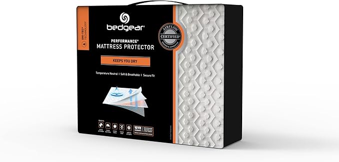 Bedgear Queen Dri-Tec Mattress Protector – Waterproof, Breathable, Washable, Adjustable Base Compatible – Deep Pocket Fitted Pad Fits 18” Mattress – White