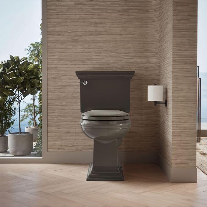 KOHLER 4639-RL-NY Cachet ReadyLatch Round Toilet Seat Soft Close, Thunder Grey