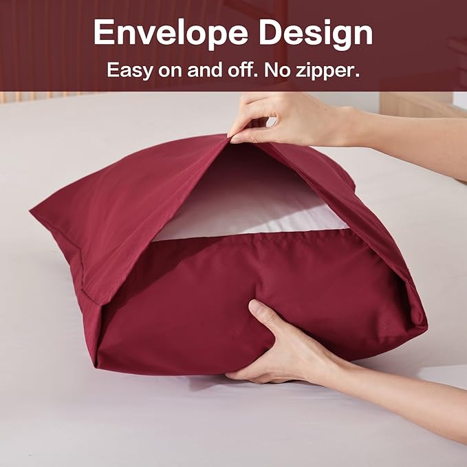 ROSGONIA California King Comforter Set Dark Red, 3pcs (1 Boho Red Cal King Comforter & 2 Pillowcases) All Season Lightweight Bedspread Bedding Blanket
