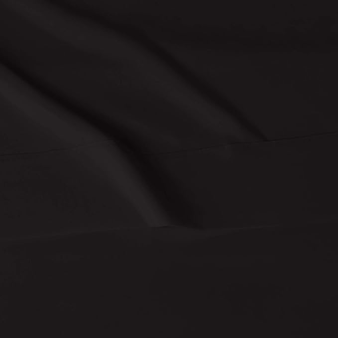 Amazon Basics 3 Count Lightweight Super Soft Easy Care Microfiber Bed Sheet Set with 14" Deep Pockets - Twin (Pack of 4), Black, Solid