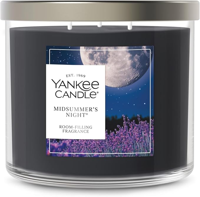 Yankee Candle Mid Summer's Night, Scented Candle, 14.5oz 3-Wick Candle Jar with up to 40 Hours Burn Time, Giftable