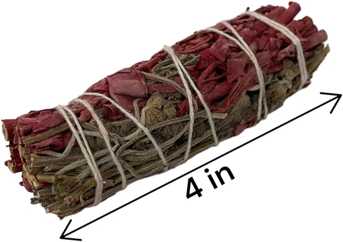 NESSASTORES - White Sage Dragon's Blood & Lavender 4 inch smudge stick bundles for cleansing and meditation. #JC-078 (1 pc)