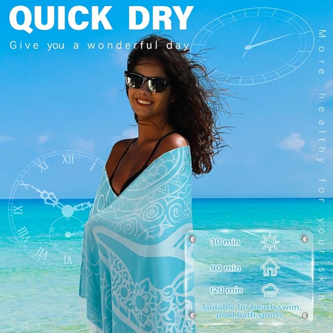 Thin Turkish Beach Towel Quick Dry Absorbent Cotton Lightweight Bath Pool Towels Extra Large Oversized Sand Free Beach Stuff Cloud Adults Gift