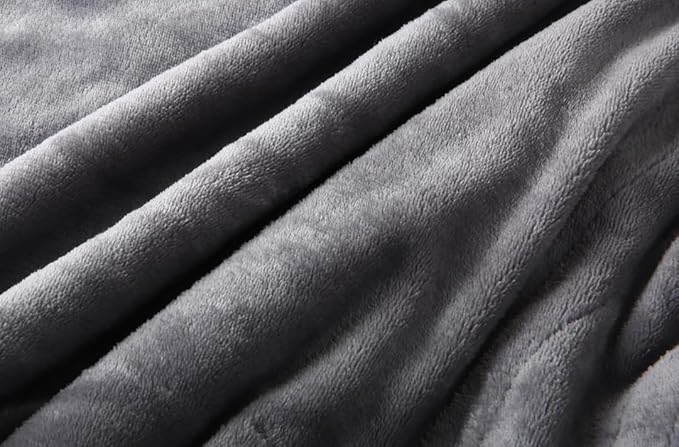 Electric Heated Blanket Throw Size 50" x 60", Super Cozy Soft with 6 Heating Levels & 3 Hours Auto Off, Machine Washable, Home Office Use, Gray