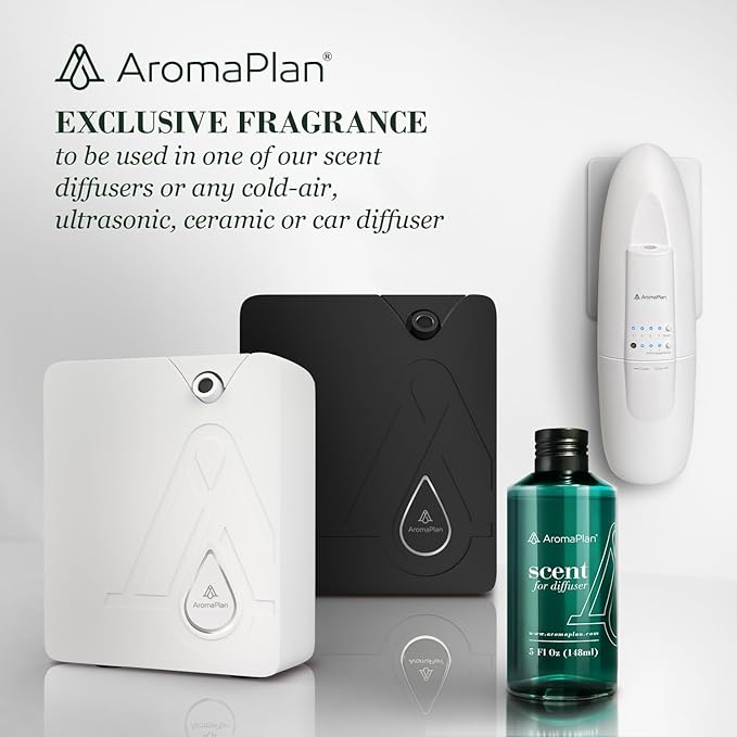AromaPlan Hotel Scents Minty Eucalyptus 5 Fl Oz (148ml), Home Luxury Aroma & Hotel Fragrance Diffuser Oil- Hotel Diffuser Oil for Aromatherapy- USA Made, Bigger Bottle, Bolder Aroma & Longer Lasting