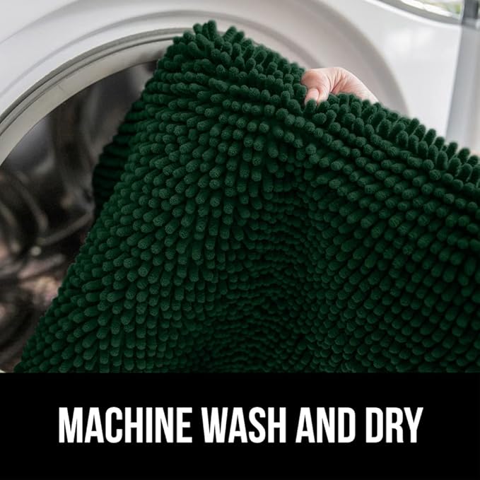 GORILLA GRIP Bath Rug Mat 36x24, Thick Soft Absorbent Chenille, Quick Dry Microfiber Mats, Rubber Backing Washable Shower Floor Rugs, Bathmat Runner, US Designed Bathroom Home Decor Accessories Hunter