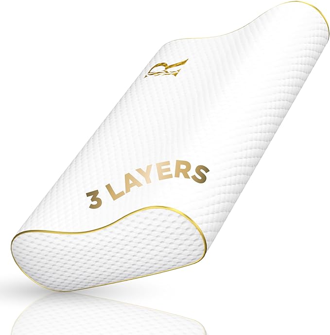 Royal Therapy Travel Memory Foam Cervical Pillow – Contour Pillow for Neck and Shoulder Pain