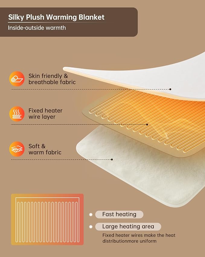 Electric Heated Blanket Queen Size, Washable Blanket Warmer with Dual Control for Home for Adults, Super Cozy Soft Fabric, 84" x 90", 9 Heat Levels, 1-9H Auto-Off, ETL Certified, Pink White