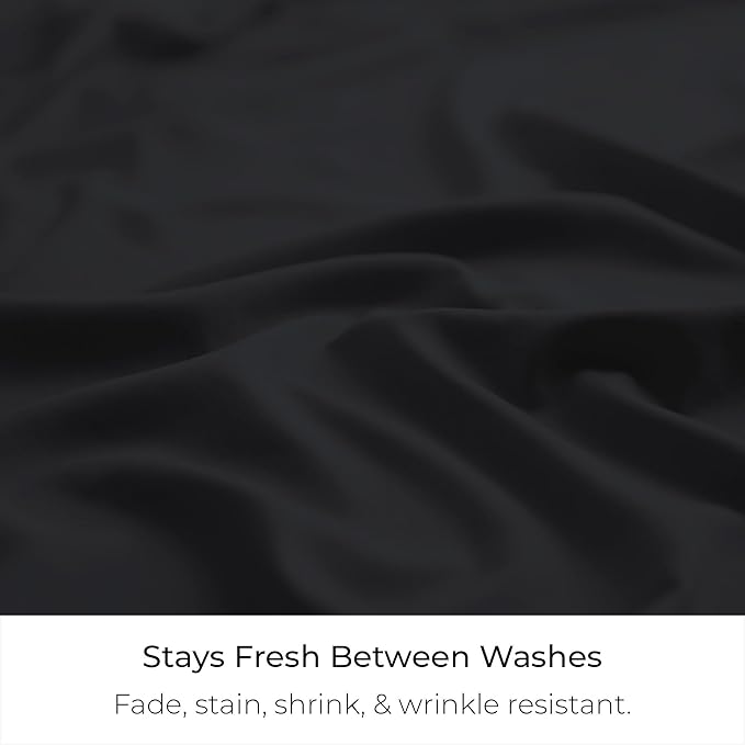 Mellanni Bed Skirt Queen Size - Bed Skirting - 15-Inch Tailored Drop Pleated Dust Ruffle - Hotel Luxury Bedding - Wrinkle, Fade, Stain Resistant - 1 Bedskirt (Queen, Black)