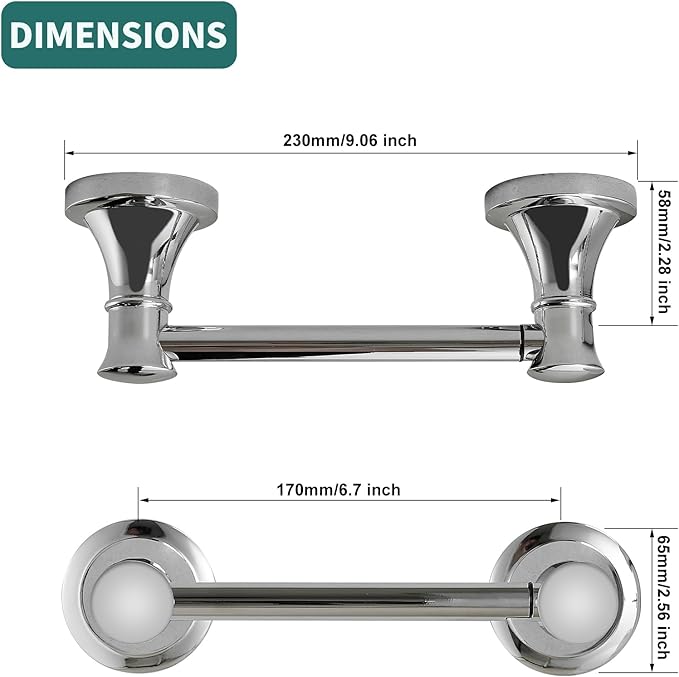 Hoimpro Wall Mounted Rustproof Chrome Toilet Tissue Paper Holder Bathroom Accessories Toilet roll Paper Hanger