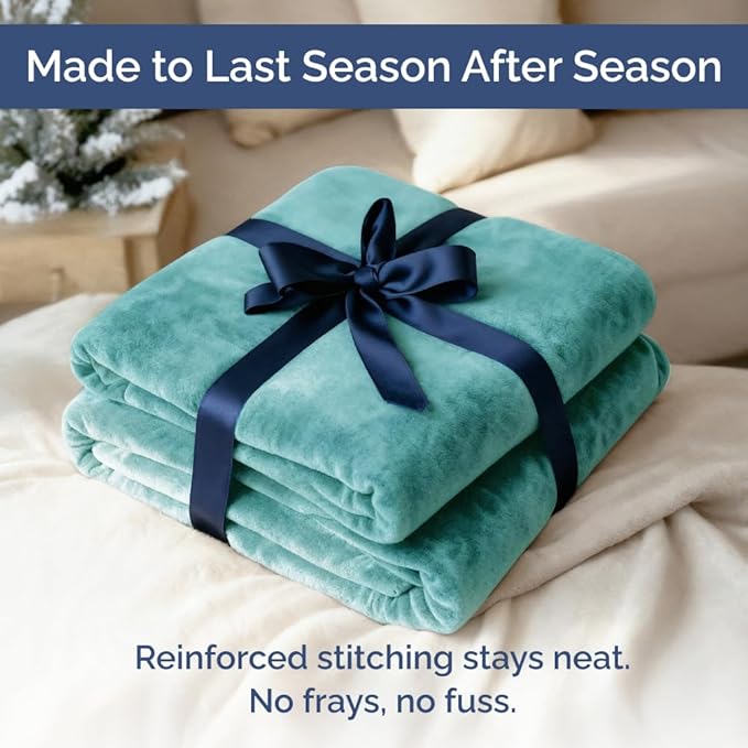 Ultra Soft Fleece Blanket Throw Size - Flannel Fleece Luxury Throw Blanket Lightweight for Couch Bed Chair - Thick, Warm & Breathable - All Season Cozy Fuzzy, Anti-Static Microplush Bedding, Turqoise
