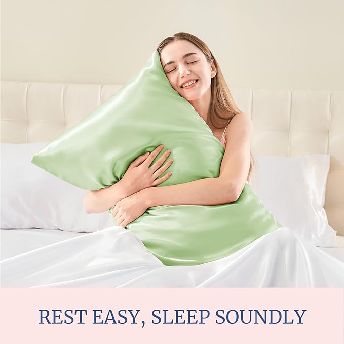 BEDELITE Satin Pillowcase for Hair and Skin, Super Soft Similar to Silk Pillow Cases 4 Pack with Envelope Closure, Cooling Pillowcases for Women Men (20"x30" Queen Size, Gleam)