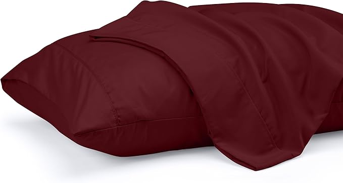Pillow Covers by Utopia Bedding - Standard Size 2-Pack – Soft Brushed Microfiber – Perfect for Hospitals, Hotels, Guest Rooms – Oeko-TEX Certified, 20x26 Inches (Burgundy)