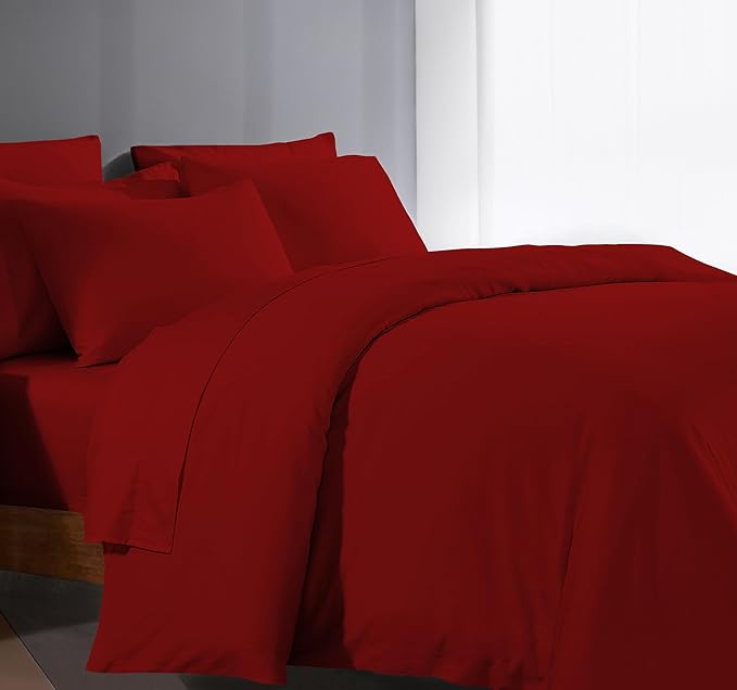 Duvet Cover Queen Set 100% Egyptian Cotton 1000 Thread Count, Quilt Cover Full Size, Long Staple Silky Soft, Breathable with Hidden Zipper Closure 1 Piece Duvet Cover (Burgundy)