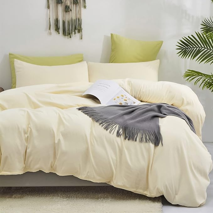KAREVER Ivory Comforter Set Off White Bedding Set Beige Comforter Set Men Breathable Ivory Bedding Set Women Soft Off White Ivory Bedding Comforter Set, Cal King (104" X 96" )