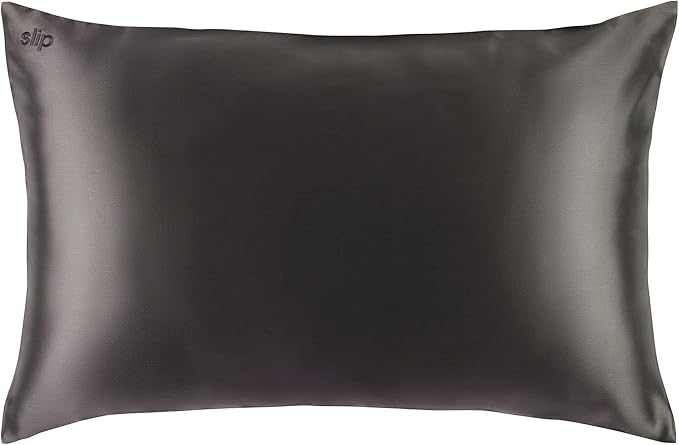 slip The Original Queen Pure Silk Pillow Case - 100% Pure 22 Momme Mulberry Silk - Queen Size Standard Pillow Case - Anti-Aging, Anti-BedHead, Anti-Sleep Crease, Charcoal (20" x 30")