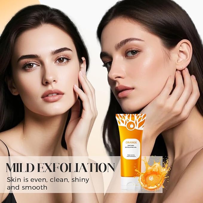 Orange Exfoliating Gel for Face & Body,Deep Pore Cleansing Gel Peeling Scrub,Remove Blackheads Moisturize Cleansing Scrub,Gentle Exfoliator for All Skin Types (Orange/2pcs, 100ML)