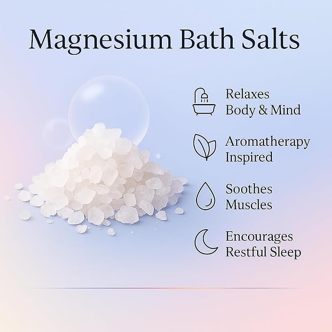 Flewdstress Care Magnesium Bath Soak Set – 12 Soaks, 4 Relaxing Varieties – for Relaxation, Restful Nights, Muscle Comfort & Uplifted Mood