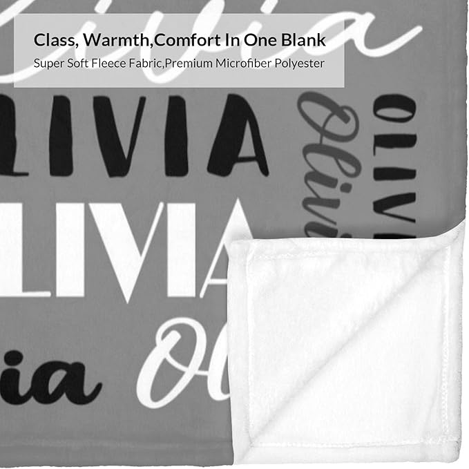 Name Blanket Personalized Blanket for Adult Kids Flannel Customize Throw Blanket Custom (Color 12, 30 x 40 Inches)