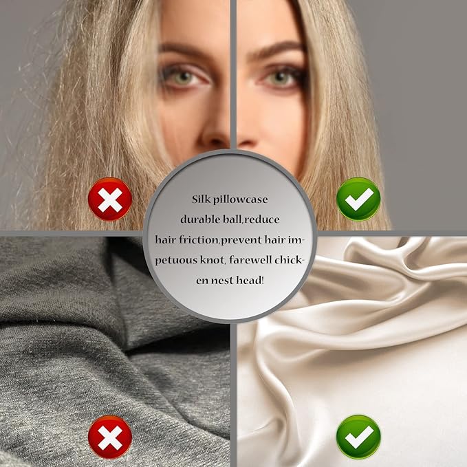 Silk Pillowcase for Hair and Skin,Soft,Breathable and Sliky 100% Silk Pillowcases King Set of 2,Both Sides Natural Mulberry Silk Pillow Cases with Hidden Zipper(King Size 20"X 36",2pcs)