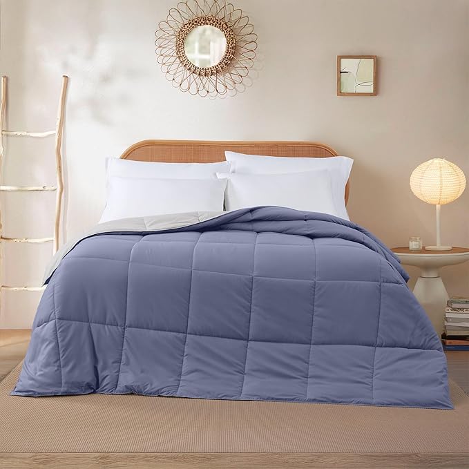 Modern Threads Down Alternative Reversible Comforter Deep Blue/Silver Queen