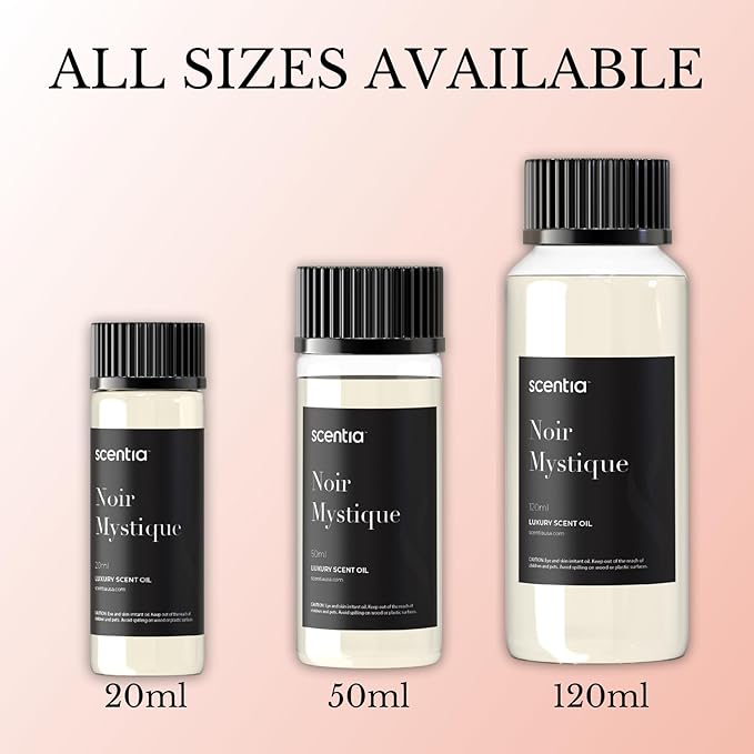 Scentia Noir Mystique – Hotel-Inspired Diffuser Oil, 20ml (0.67 fl oz) | Essential Oil Blend of Rose, Bergamot, Lemon & Musk | Luxury Aroma for Aromatherapy Diffusers & Humidifiers, Thanksgiving Gift