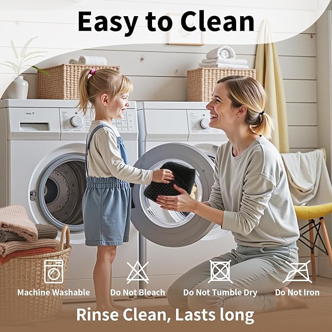 Black Long Bathroom Rug - Waffle Runner Bath Mat Non Slip Washable, Super Absorbent & Quick Dry, Boho Bath Mat Farmhouse Bathroom Decor, 24'' x 60'', Black