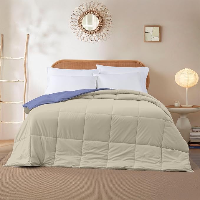 Modern Threads Down Alternative Reversible Comforter Blue/Cream Queen