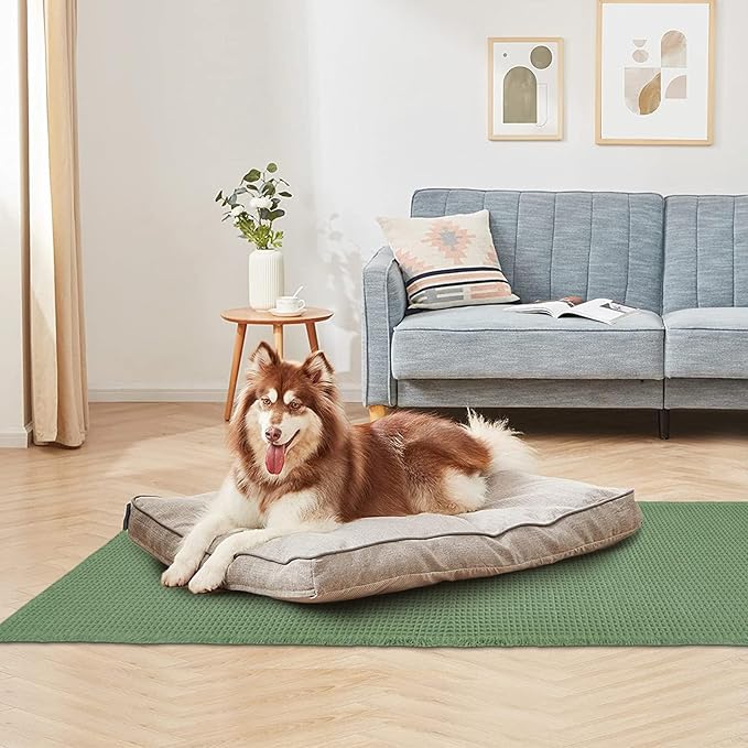 ZALL Waffle Bath Mat,Super Absorbent Non Slip Bathroom Rug,Sage Green 24X60inch,Machine Washable Ultra Soft Floor Mats