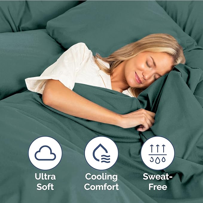 Twin XL Size 3-Piece Sheet Set - Extra Soft, Breathable & Cooling - Hotel Luxury Durable Bed Sheets for Women & Men - Deep Pockets, Easy-Fit & Wrinkle-Free - Dusty Teal Oeko-Tex