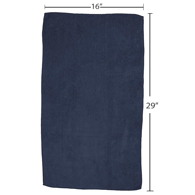 Fromm Softees Microfiber Salon Hair Towels for Hairstylists, Barbers, Spa, Gym in Navy, 16" by 29", 10 count Perfect Hair Care Towel for Drying Curly, Long, Wavy Hair