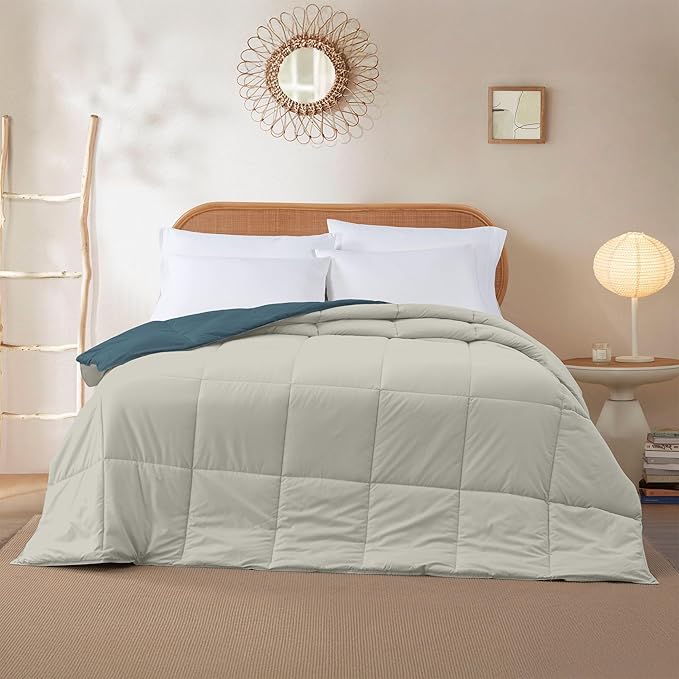 Modern Threads Down Alternative Reversible Comforter Teal/Beige California King