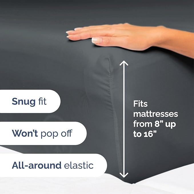 Queen Size 4 Piece Sheet Set - Extra Soft, Breathable & Cooling Sheets - Hotel Luxury Durable Bed Sheets for Women & Men - Deep Pockets, Easy-Fit & Wrinkle-Free Sheets - Slate Blue Oeko-Tex Bed Sheets