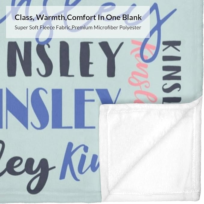 Name Blanket Personalized Blanket for Adult Kids Flannel Customize Throw Blanket Custom (Color 11, 40 x 50 Inches)