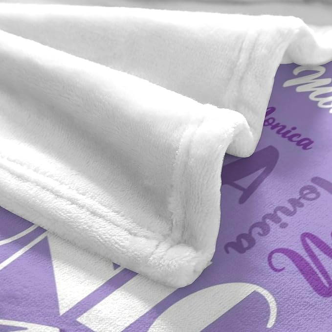 Name Blanket Personalized Blanket for Adult Kids Flannel Customize Throw Blanket Custom (Color 04, 40 x 50 Inches)