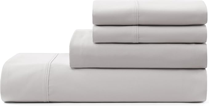 UGG Queen Sheet Set 4-Piece Luxury Cooling Sheets Deep Pockets Premium Bedding with 2 Pillow Shams Hypoallergenic Machine Washable Soft Lightweight Bed Set for Bedroom, Queen, Stone Grey (Hedi)