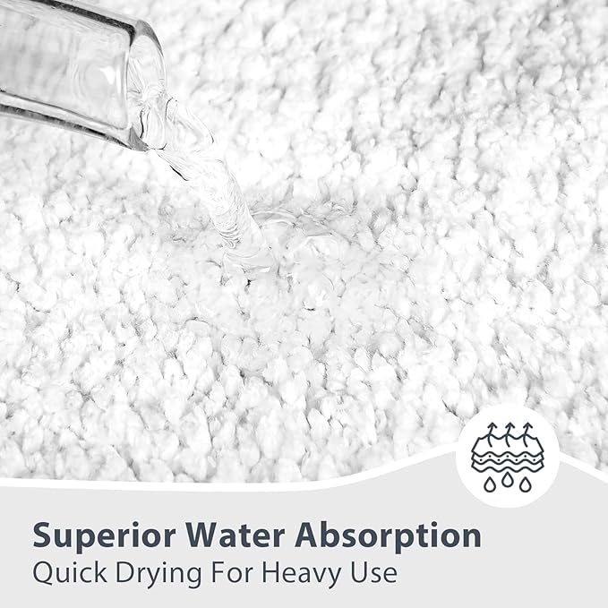 Bathroom Rugs 20" x 30", Non-Slip Extra Soft Absorbent Bath Rugs, Machine Washable Quick Dry Bath Mats for Bathroom Floor, Shower, Bathtub and Sink, White