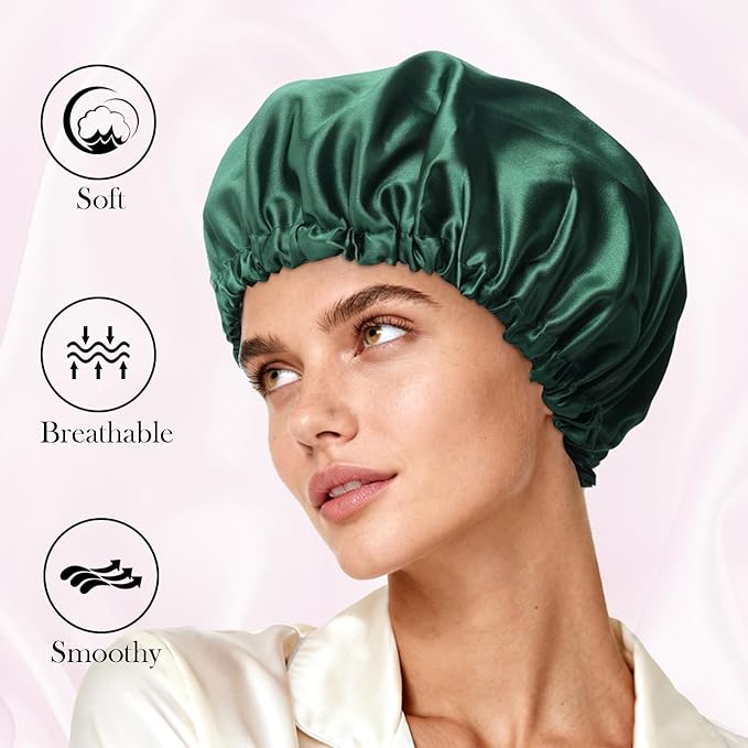 Satin Bonnet Double Layer Silk Bonnet for Sleeping Women Hair Care for Natural Curly
