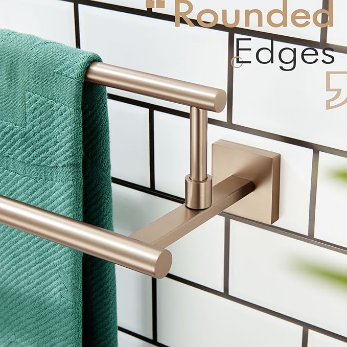 KOKOSIRI Hand Towel Bar 16-Inch Towel Holder Bathroom Rack for Bath Cabinet Towel Rails Champagne Bronze Stainless Steel B5009CPG-L16