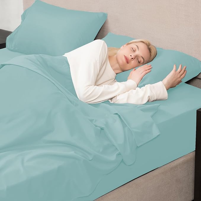 Mejoroom Twin XL Sheet Set - Hotel Luxury Microfiber Sheet & Pillowcase Sets Fits College Dorm Room Mattress - Soft, Breathable, Wrinkle & Fade Resistant - 3 Piece (Grayish Green)