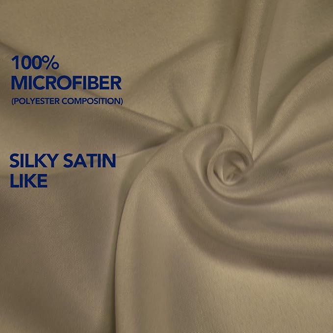 PureFit Wrap Around Ruffled Bed Skirt with Adjustable Elastic Belt - 22 Inch Drop Easy to Put On, Wrinkle Free Bedskirt Dust Ruffles, Bed Frame Cover for Twin,Twin XL and Full Size Beds, Camel