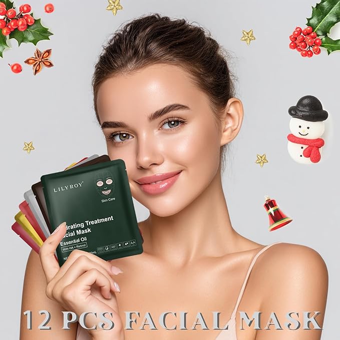 Facial Mask Set for Women and Girls Christmas Gifts - Luxury Facial Mask Kit, Bath and Body Gift Set for Women, Gift for Men | Perfect Gifts for Valentine's, Birthday, Mothers Day Gifts for Mom