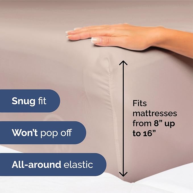 King Size 4 Piece Sheet Set - Extra Soft, Breathable & Cooling Sheets - Hotel Luxury Durable Bed Sheets for Women & Men - Deep Pockets, Easy-Fit & Wrinkle-Free Sheets - Dusty Pink Oeko-Tex Bed Sheets